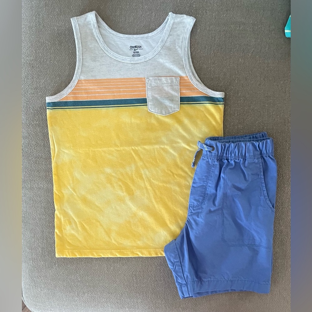 OSH KOSH BOYS STRIPE TANK & CARTER’S SHORTS SET
